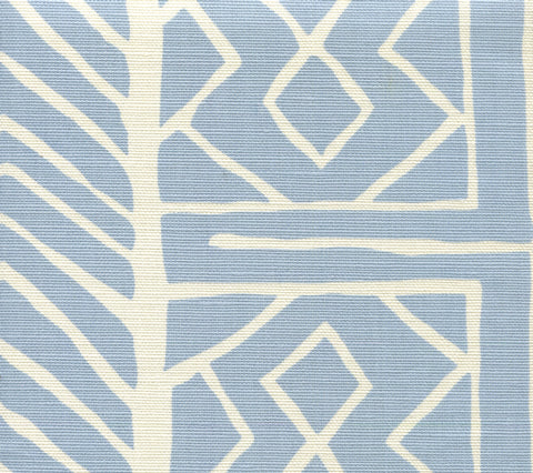 Alan Campbell Fabric: Aruba II Background - Custom Light Windsor Blue on Tinted Belgian Linen / Cotton