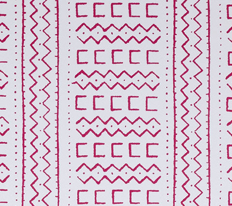 Alan Campbell Fabric: Beau Rivage - Custom Dark Magenta on White Suncloth (OUTDOOR)