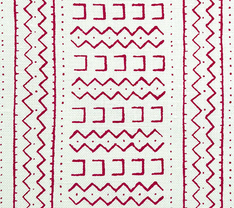 Alan Campbell Fabric: Beau Rivage - Custom Magenta on Oyster Heavy Belgian Linen / Cotton