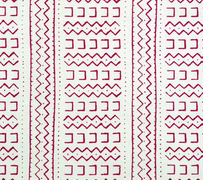 Alan Campbell Fabric: Beau Rivage - Custom Magenta on Oyster Heavy Belgian Linen / Cotton