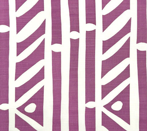Alan Campbell Fabric: Candu - Dark Lilac on White Belgian Linen / Cotton