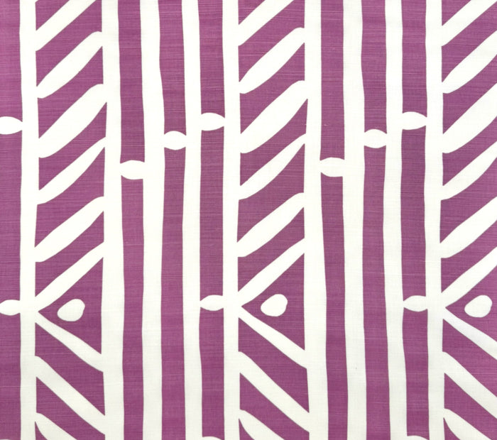 Alan Campbell Fabric: Candu - Dark Lilac on White Belgian Linen / Cotton