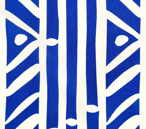 Alan Campbell Fabric: Candu - Royal Blue on White Suncloth (OUTDOOR)