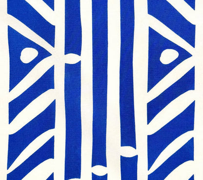 Alan Campbell Fabric: Candu - Royal Blue on White Suncloth (OUTDOOR)