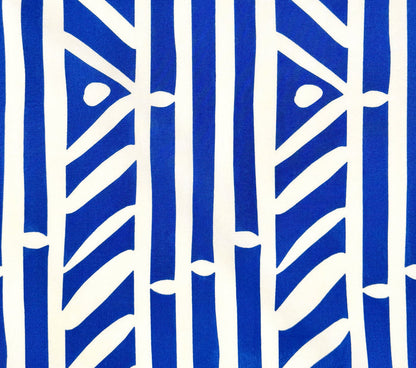 Alan Campbell Fabric: Candu - Royal Blue on White Suncloth (OUTDOOR)