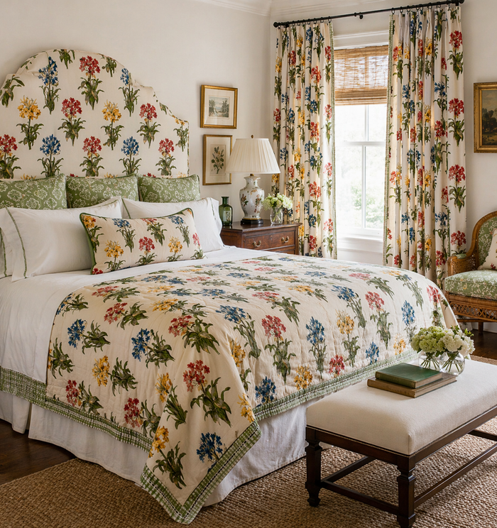 Alan Campbell Fabric: Celia - Custom Multicolor on 100% Cotton Glazed Chintz