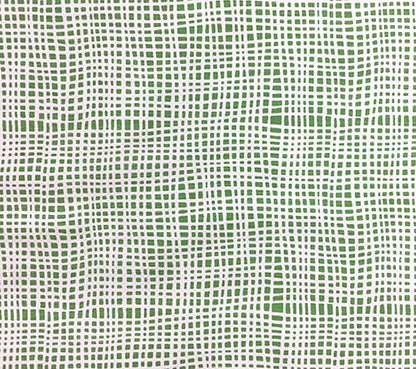 Alan Campbell Fabric: Criss Cross - Custom Green textured check print on White Belgian Linen/Cotton