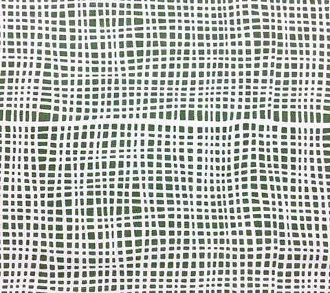 Alan Campbell Fabric: Criss Cross - Custom Green on White Belgian Linen / Cotton