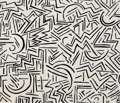 Alan Campbell Fabric: Lascaux - Custom Black on White 100% Cotton Sateen