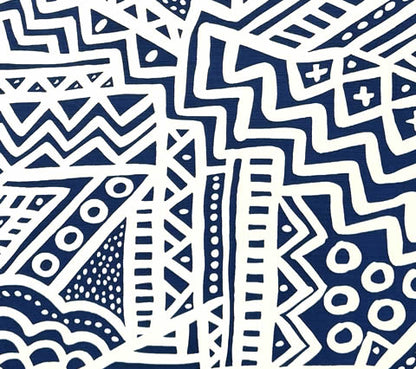 Alan Campbell Fabric: Little Margie - Custom Navy on White Belgian Linen / Cotton