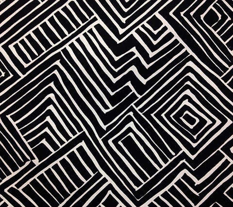 Alan Campbell Fabric: Melinda - Black on Tinted Belgian Linen Cotton