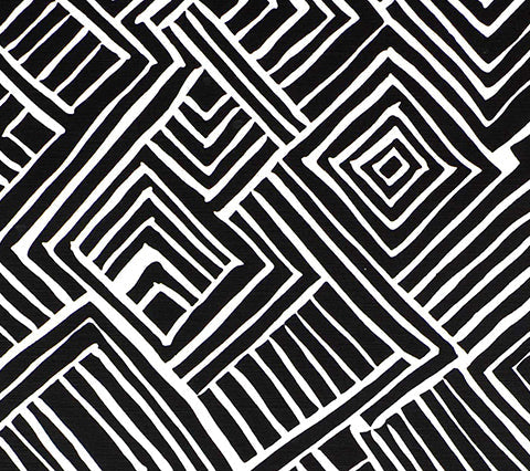 Alan Campbell Fabric: Melinda - Black on White Belgian Linen/Cotton
