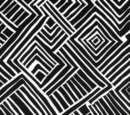 Alan Campbell Fabric: Melinda - Black on White Belgian Linen/Cotton
