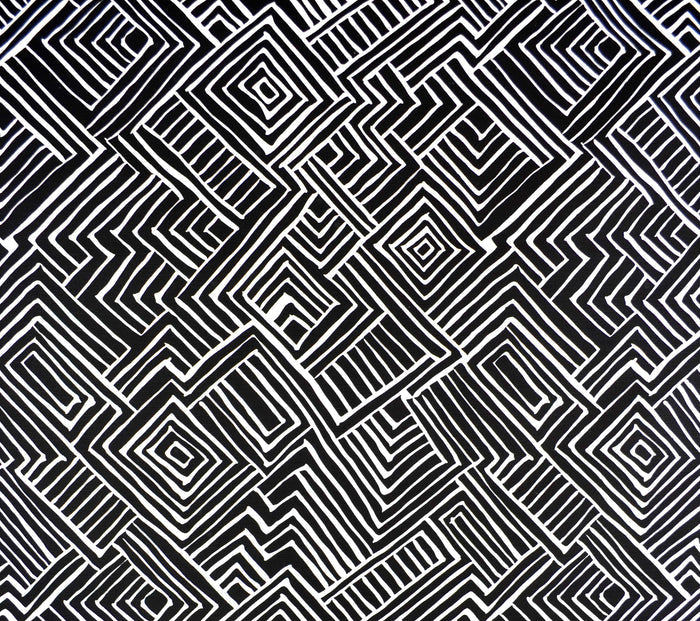 Alan Campbell Fabric: Melinda - Black on White Belgian Linen/Cotton