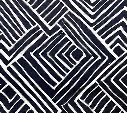 Alan Campbell Fabric: Melinda - Custom Black on Cream Suncloth (OUTDOOR)