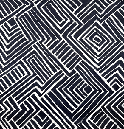 Alan Campbell Fabric: Melinda - Custom Black on Cream Suncloth (OUTDOOR)