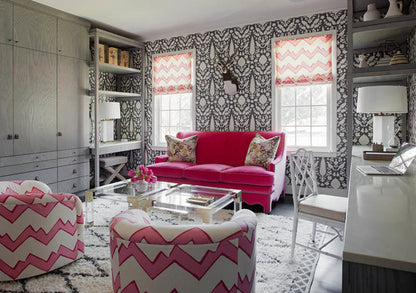 Alan Campbell Fabric: Montecito Zig Zag - Custom Grays on Tinted Belgian Linen / Cotton