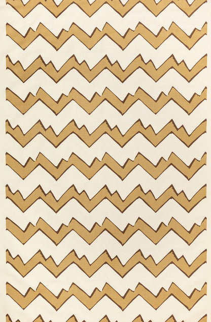 Alan Campbell Fabric: Montecito Zig Zag - Custom Mocha on Tinted Belgian Linen / Cotton