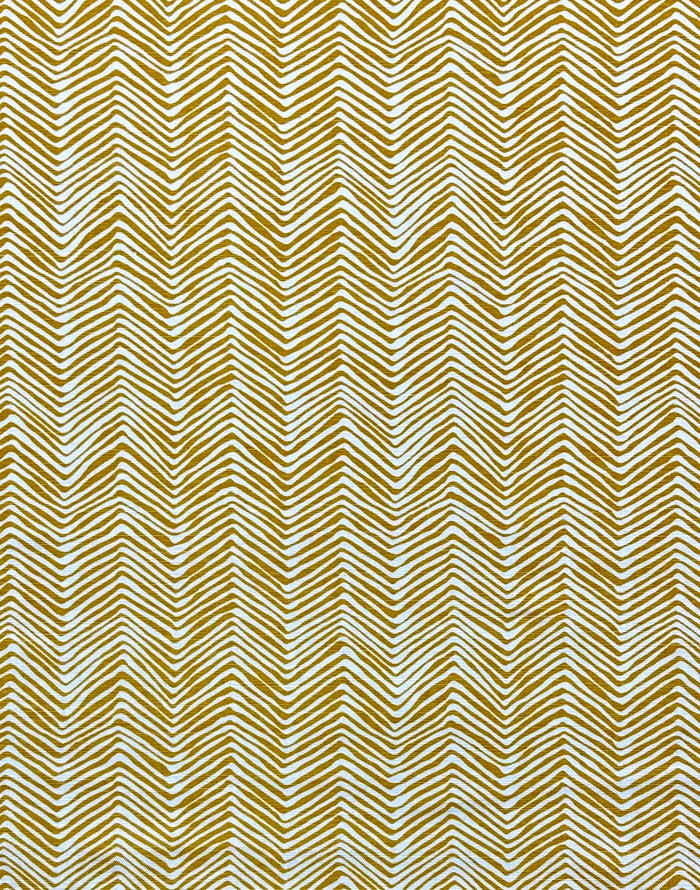 Alan Campbell Fabric: Petite Zig Zag - Custom Inca Gold on Tinted Belgian Linen / Cotton