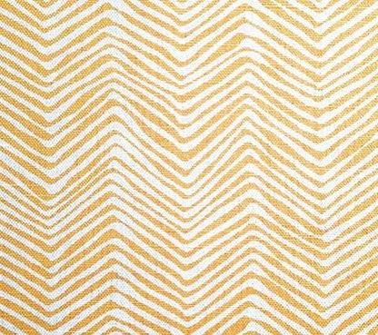 Alan Campbell Fabric: Petite Zig Zag - Custom Inca Gold on White Belgian Linen/Cotton