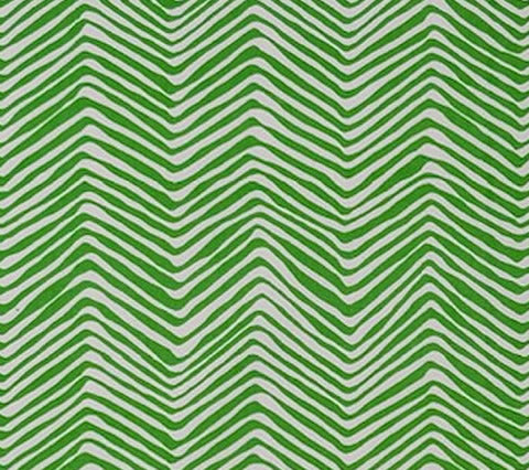 Alan Campbell Fabric: Petite Zig Zag - Custom Lime on White Suncloth (OUTDOOR)