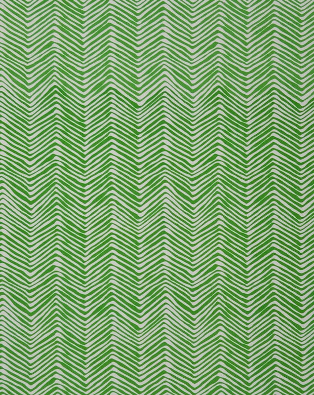 Alan Campbell Fabric: Petite Zig Zag - Custom Lime on White Suncloth (OUTDOOR)