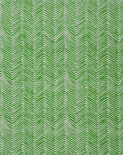 Alan Campbell Fabric: Petite Zig Zag - Custom Lime on White Suncloth (OUTDOOR)