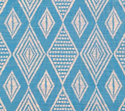 Alan Campbell Fabric: Safari - Custom Medium Turquoise on Tinted Belgian Linen / Cotton