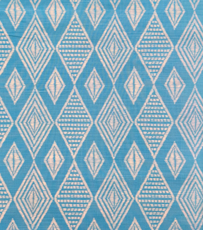 Alan Campbell Fabric: Safari - Custom Medium Turquoise on Tinted Belgian Linen / Cotton