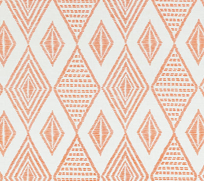 Alan Campbell Fabric: Safari Embroidery - Custom Terracotta on Tinted Belgian Linen / Cotton