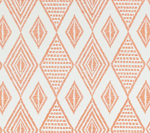 Alan Campbell Fabric: Safari Embroidery - Custom Terracotta on Tinted Belgian Linen / Cotton