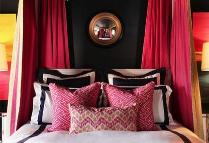 Alan Campbell Fabric: Saya Gata - Custom Black on White Belgian Linen / Cotton