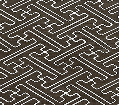 Alan Campbell Fabric: Saya Gata - Custom Brown on Tinted Belgian Linen / Cotton