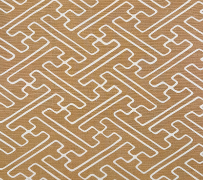 Alan Campbell Fabric: Saya Gata - Custom Camel on Tinted Belgian Linen / Cotton