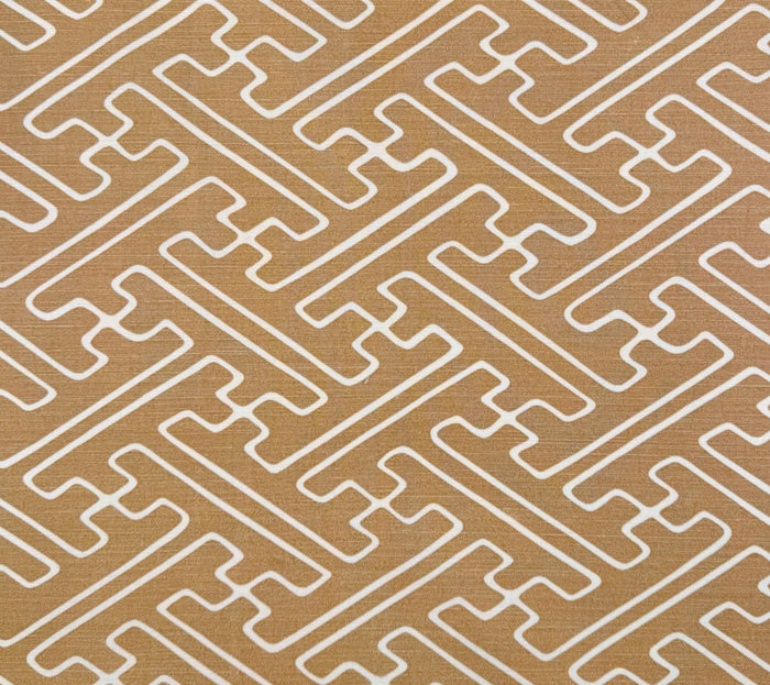 Alan Campbell Fabric: Saya Gata - Custom Camel on Tinted Belgian Linen / Cotton