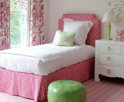 Alan Campbell Fabric: Saya Gata - Custom White Lines on Magenta Suncloth (Indoor/Outdoor Quality)