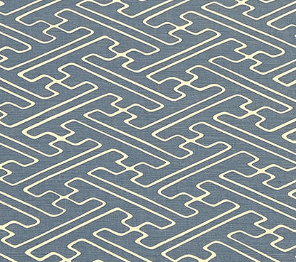 Alan Campbell Fabric: Saya Gata - French Blue on Tinted Belgian Linen / Cotton