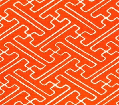 Alan Campbell Fabric: Saya Gata - Orange on Light Tinted Belgian Linen / Cotton