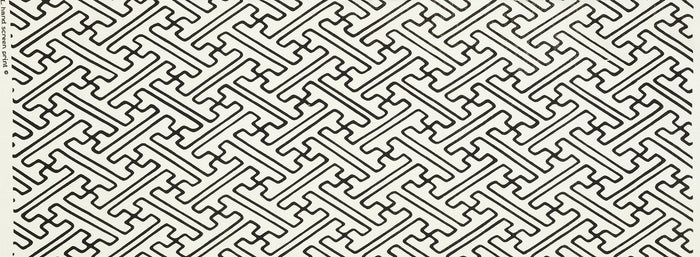 Alan Campbell Fabric: Saya Gata Lines - Custom Black on Oyster Heavy Linen