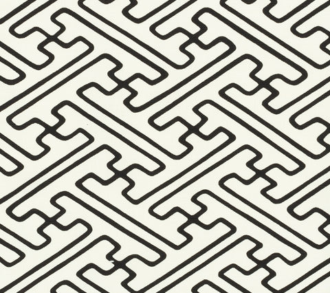 Alan Campbell Fabric: Saya Gata Lines - Custom Black on Tinted Belgian Linen/Cotton