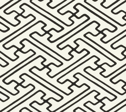 Alan Campbell Fabric: Saya Gata Lines - Custom Black on Tinted Belgian Linen/Cotton