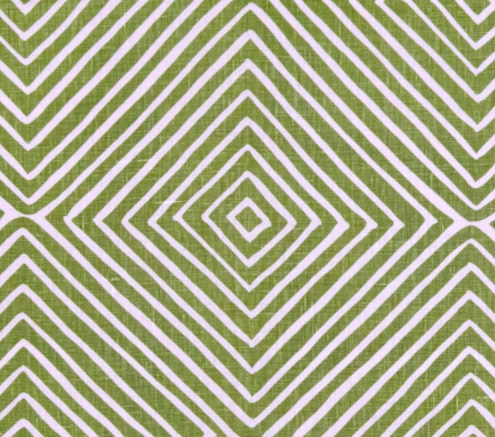 Alan Campbell Fabric: Silvio Small Scale - Jungle Green on Tinted Belgian Linen