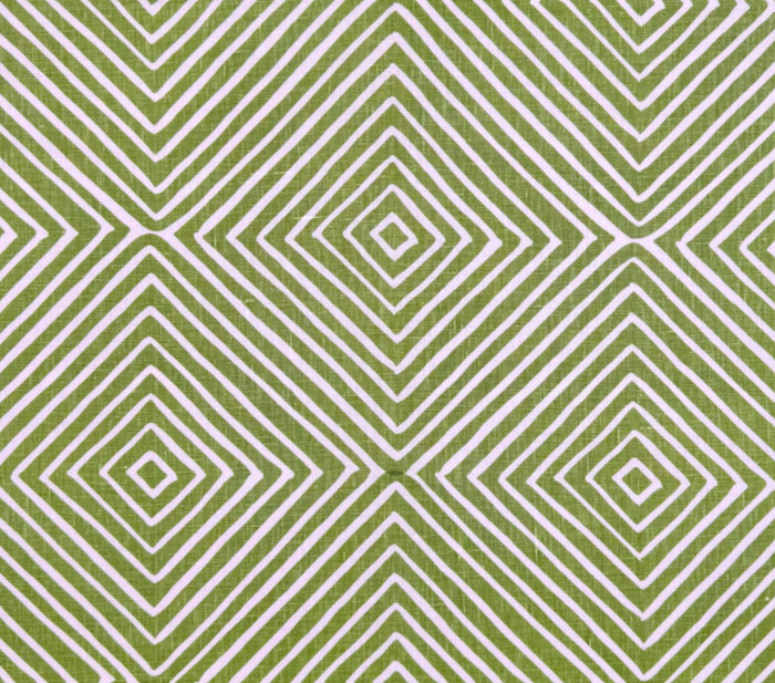 Alan Campbell Fabric: Silvio Small Scale - Jungle Green on Tinted Belgian Linen