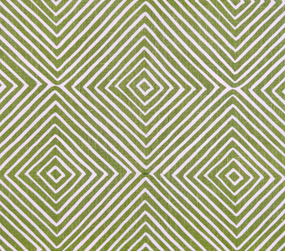 Alan Campbell Fabric: Silvio Small Scale - Jungle Green on Tinted Belgian Linen