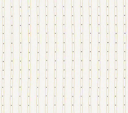 Alan Campbell Fabric: Soho Vertical - Custom Camel / Brown on White Belgian Linen / Cotton