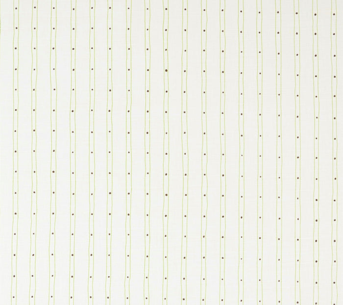 Alan Campbell Fabric: Soho Vertical - Custom Jungle Green / Brown on Tinted Belgian Linen/Cotton