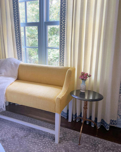 Alan Campbell Fabric: Tate - Custom Windsor Blue on Tinted Belgian Linen / Cotton