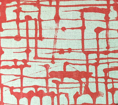 Alan Campbell Fabric: Twill - Custom Melon on Oatmeal Belgian Linen / Cotton