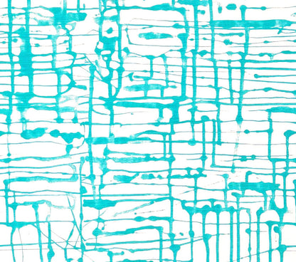 Alan Campbell Fabric: Twill - Turquoise on White Belgian Linen / Cotton