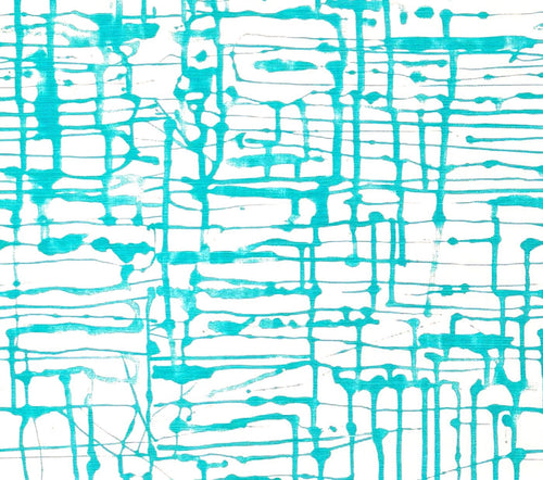 Alan Campbell Fabric: Twill - Turquoise on White Belgian Linen / Cotton
